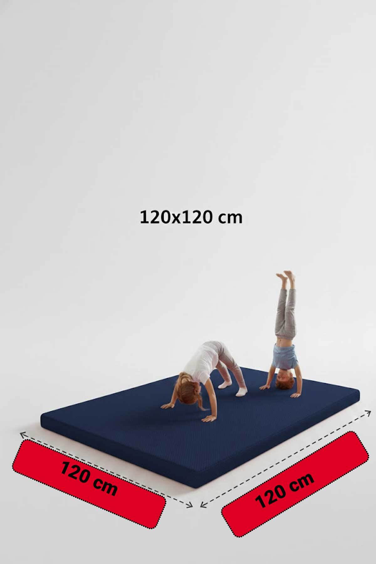 RevuBaby Çocuk Jimnastik Minderi 120x120x5 Cm 600 Denye Sıvı Geçirmez Kumaş Kaydırmmaz Yıkanabilir BÜYÜK BOY fotoğrafı 3 (önizleme)