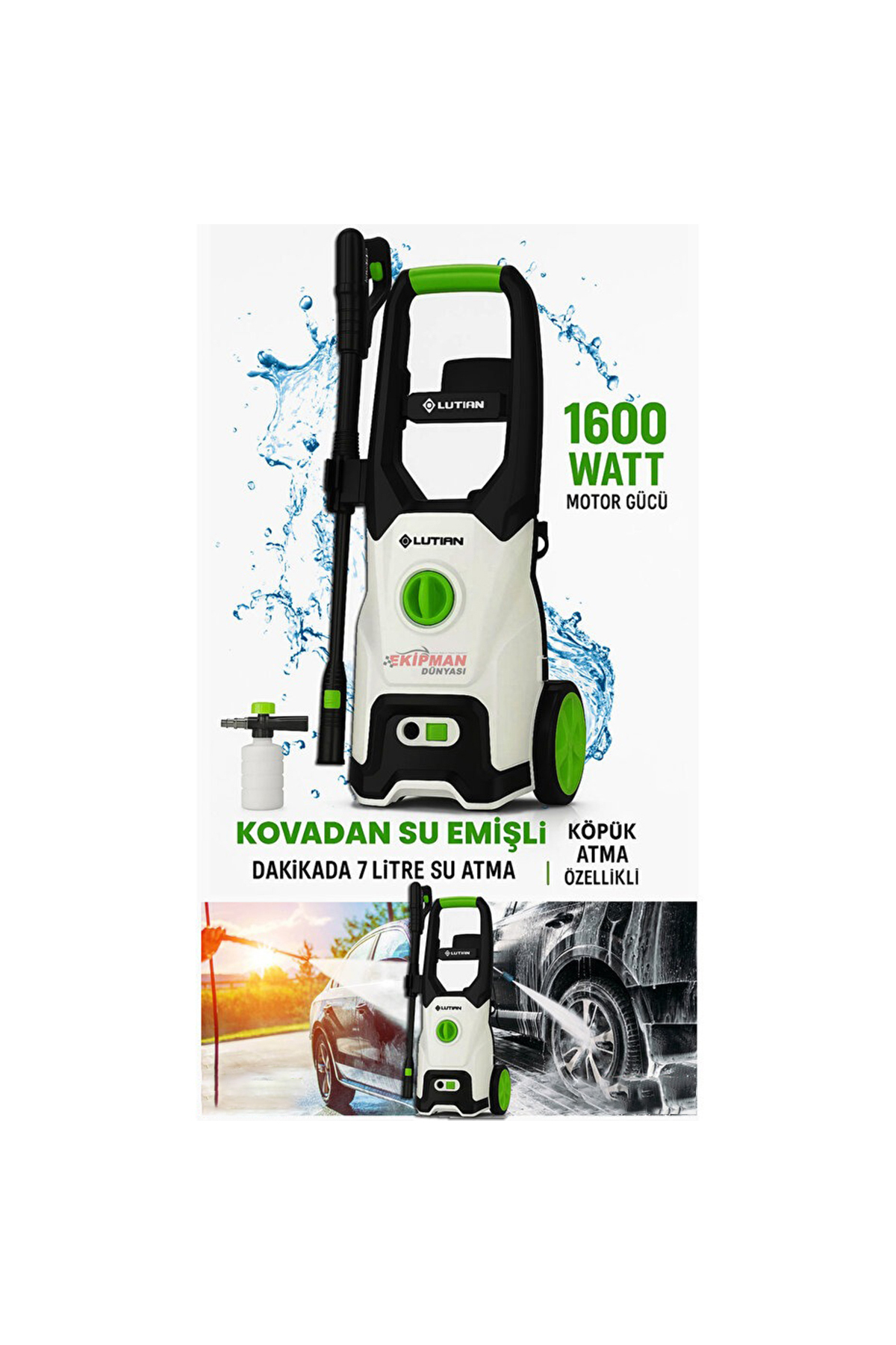 Sanplaza Lutian LT518 1600W 130 Bar Yüksek Basınçlı Araba Yıkama