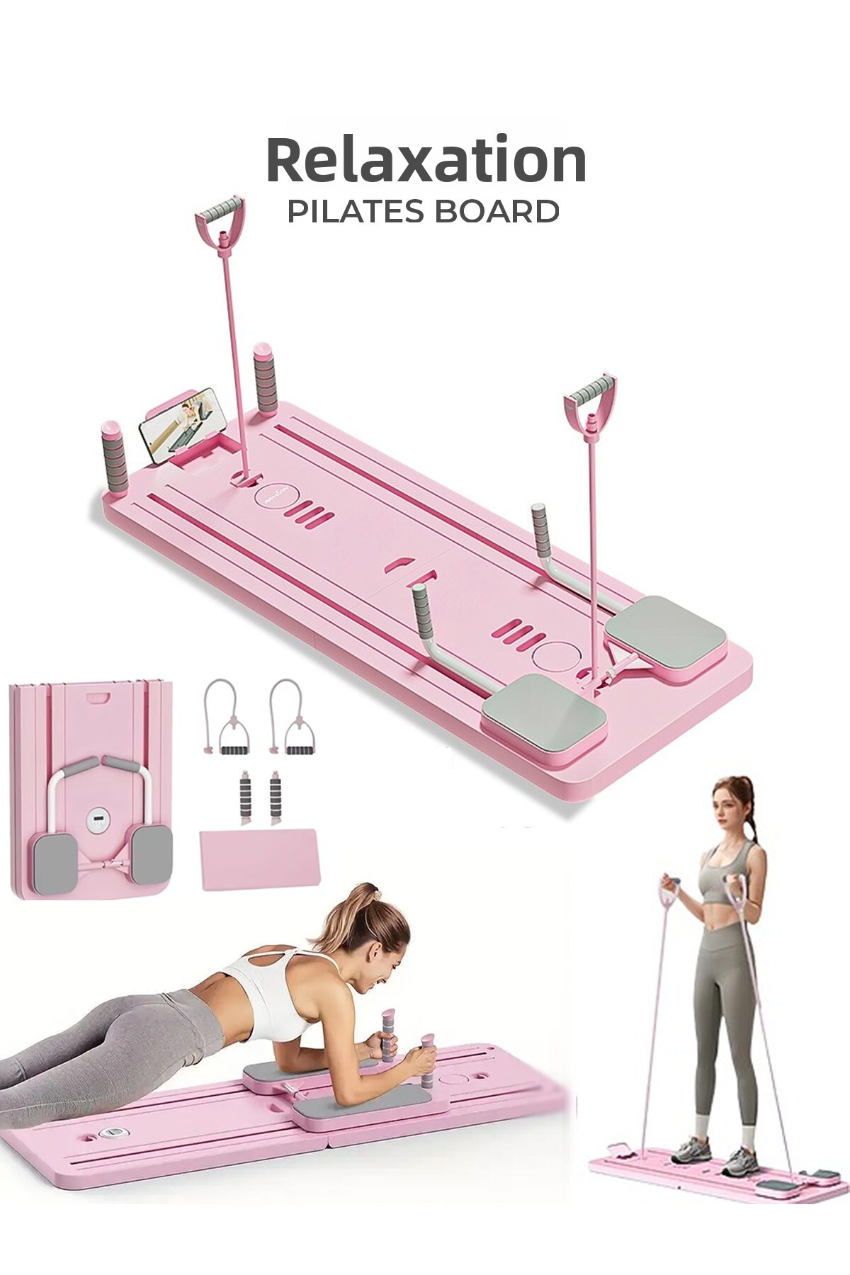 Relax Foldable Multifunctional Pilates Reformer Board – Full Body Exercise Eq...