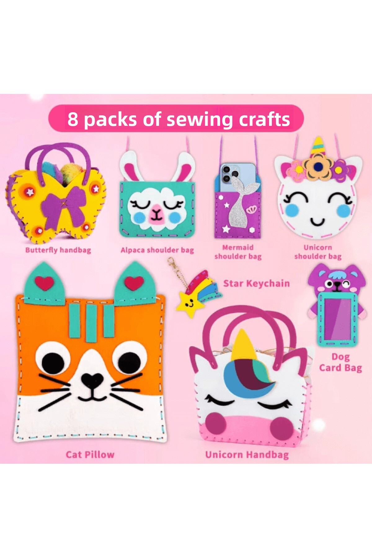 ست خیاطی تکشاخ برای کودکان (۸ تکه) – کیت سرگرمکننده DIY