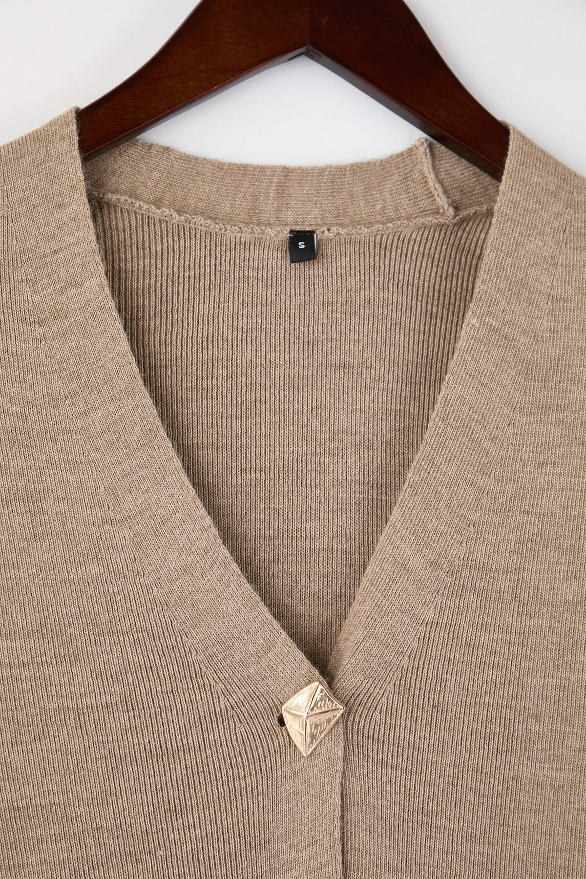 Trendyolmilla  Vizon Düğme Detaylı Düz Triko Hırka TWOAW26HI00144 - Görsel 6