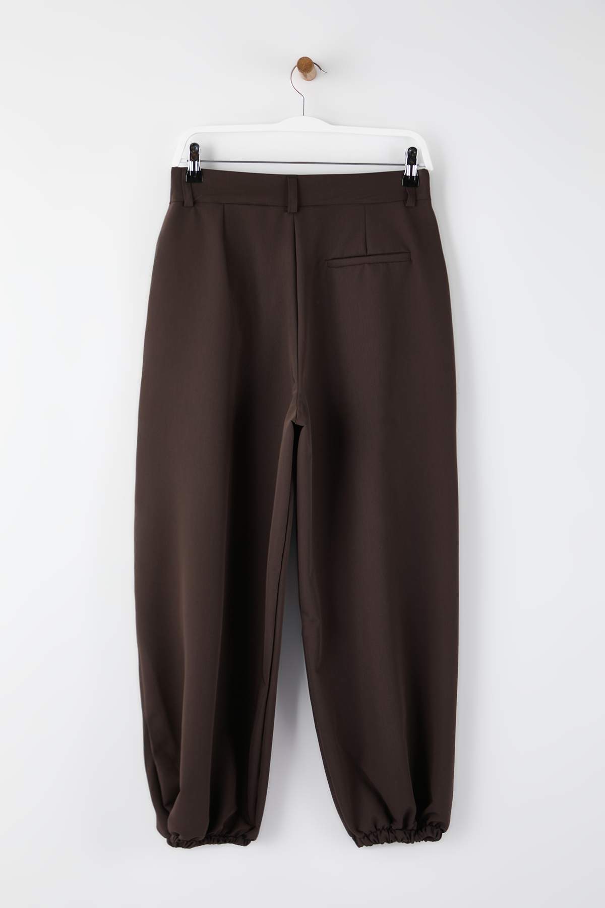 Trendyolmilla  Kahverengi Yüksek Bel Dokuma Şalvar Pantolon TWOAW26PL00169 - Görsel 7