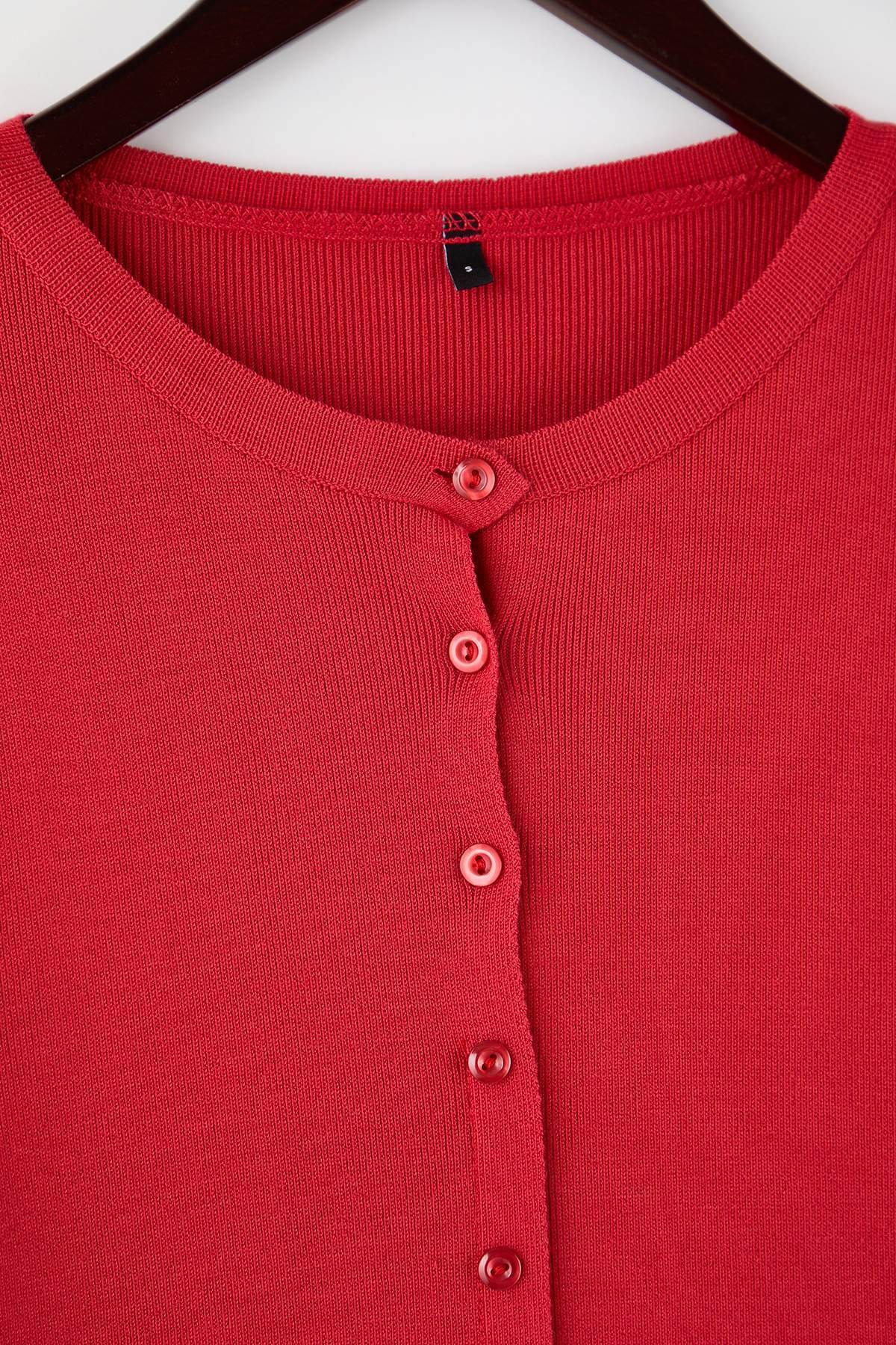 Trendyolmilla  Kırmızı Yumuşak Dokulu Triko Hırka TWOAW26HI00264 - Görsel 6