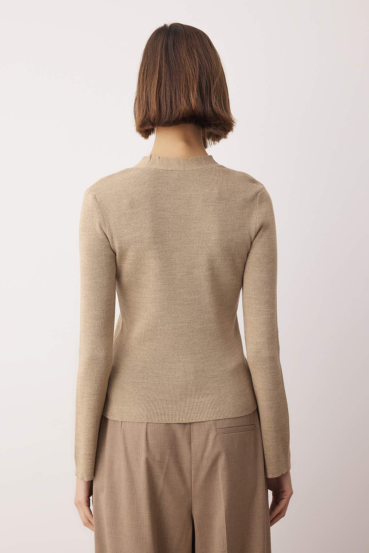 Trendyolmilla  Vizon Düğme Detaylı Düz Triko Hırka TWOAW26HI00144 - Görsel 4