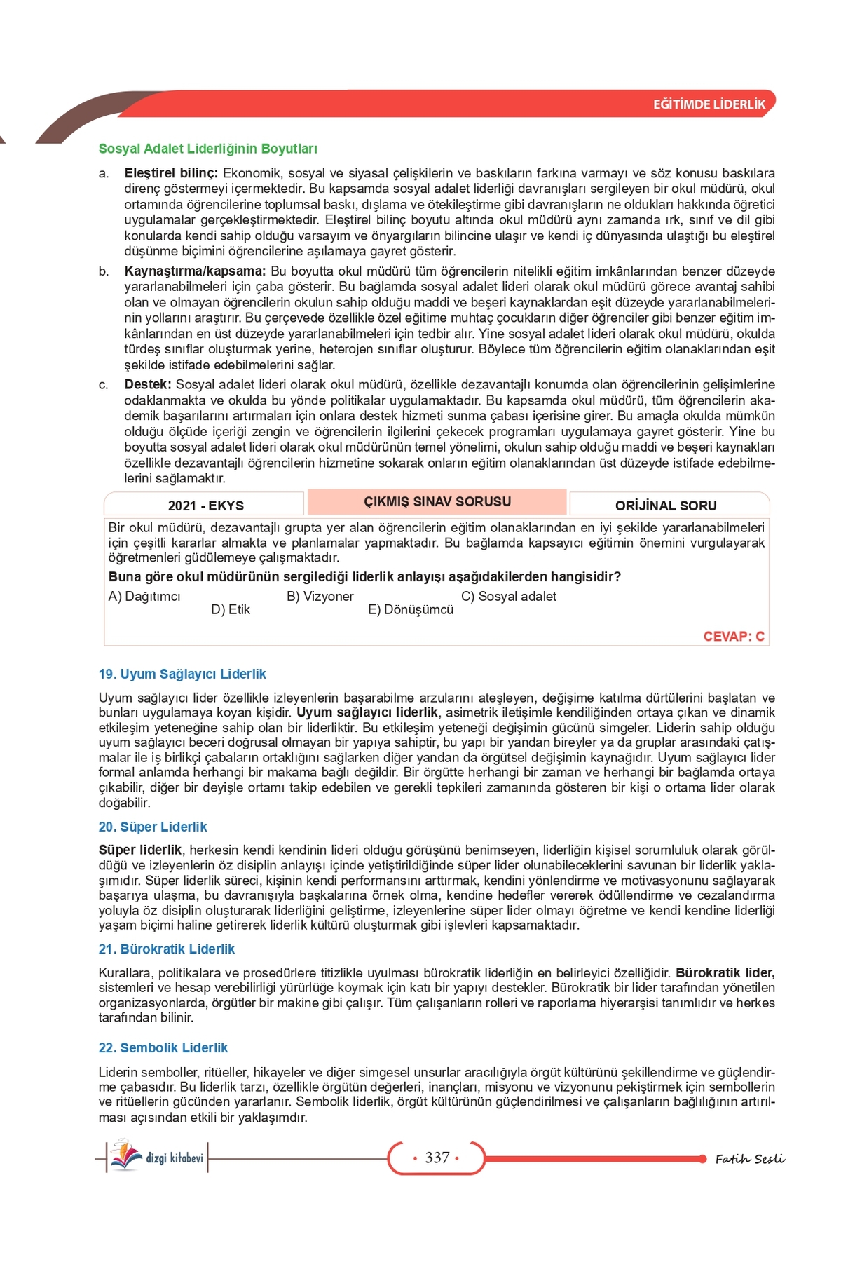 Dizgi Kitap 2026 MEB EKYS Müdür ve Müdür Yardımcılığı Konu Anlatımı, Soru Bankası ve 5 Deneme Seti Fatih Sesli fotoğrafı 6 (önizleme)
