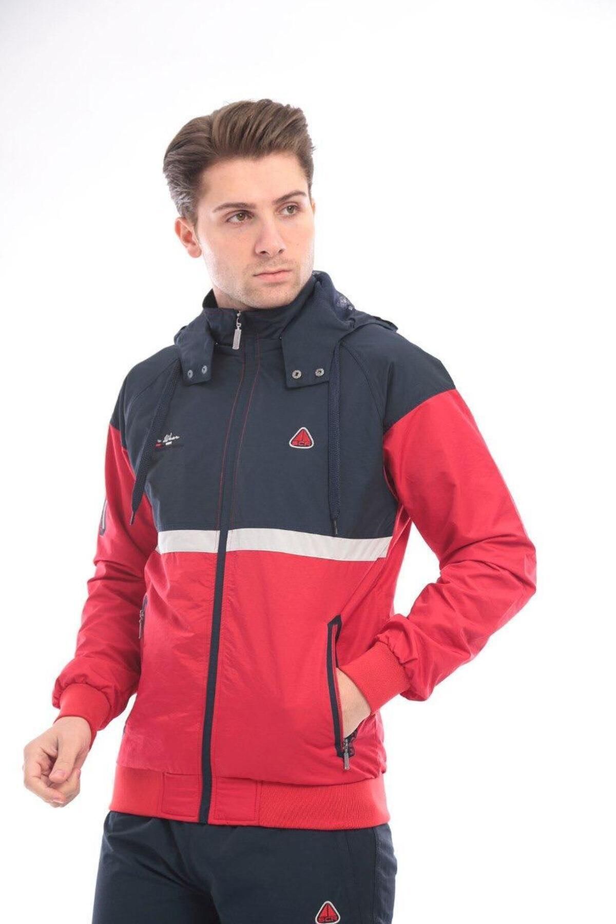 ست لباس ورزشی مردانه کلاهدار جداشونده پارچه نخی Twill 4354 — قرمز — تصویر 4 از 9