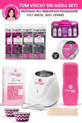Smoothly Ağda Seti Boncuk Ağda + Kuaför Ağdası + Sir Ağda Makineli Ağda Seti
