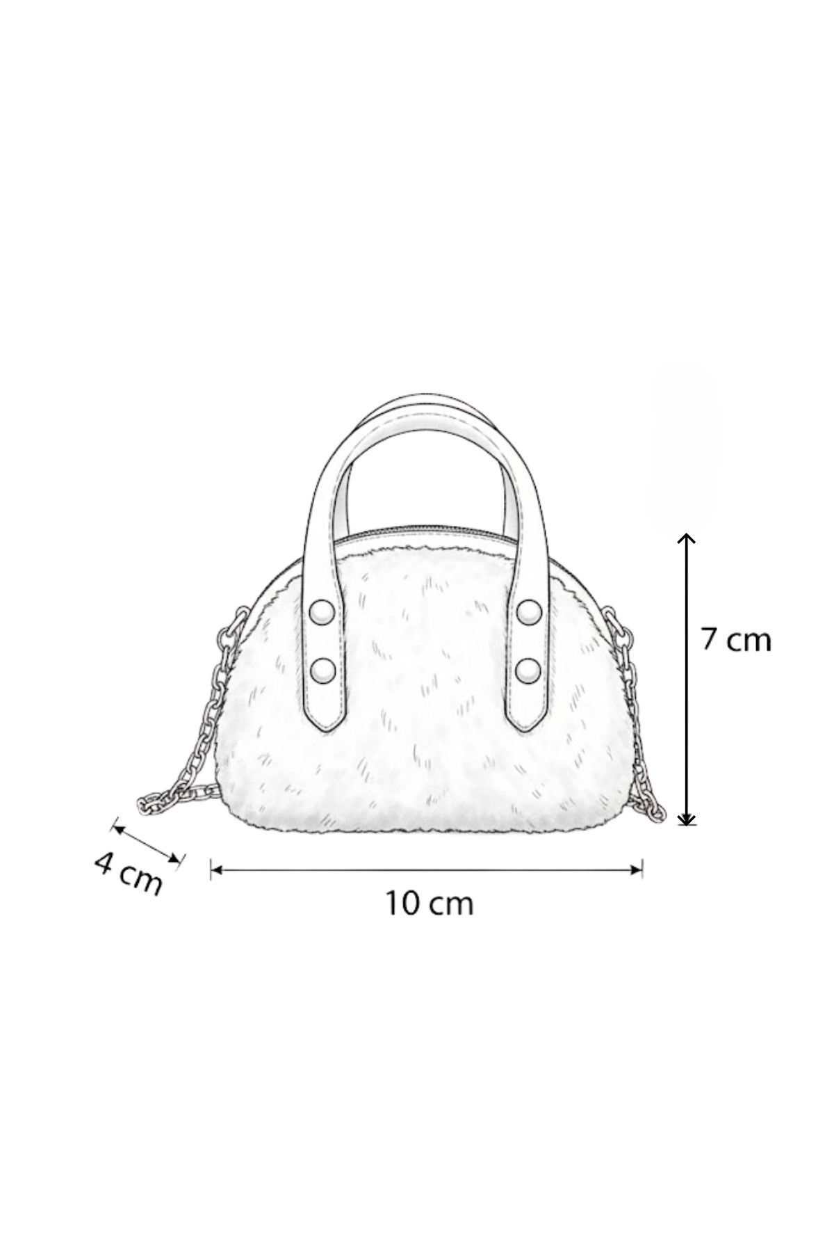 torime  Kadın Pembe Peluş Mini Boy Zincir Askılı Omuz Çantası - Görsel 3