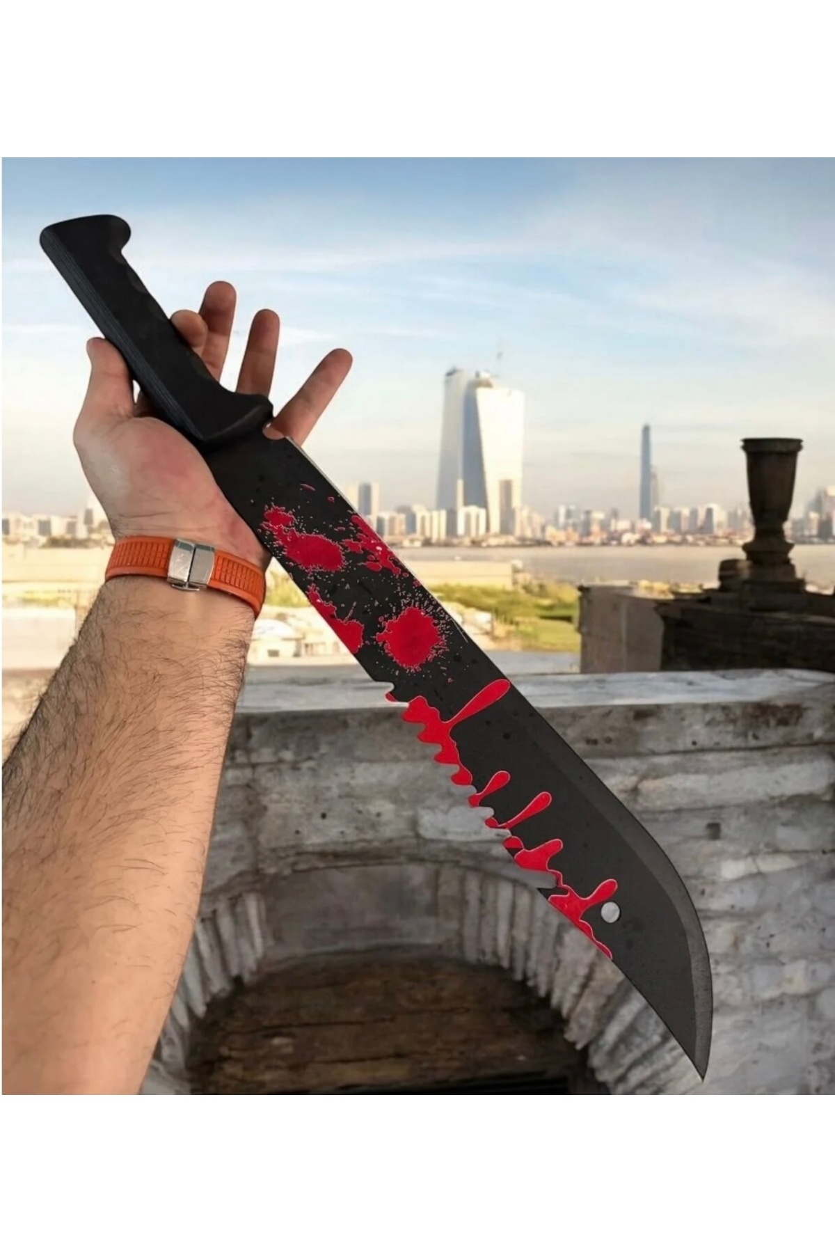 VAS.QUE Kırmızı Motifli Ormancı Bıçağı