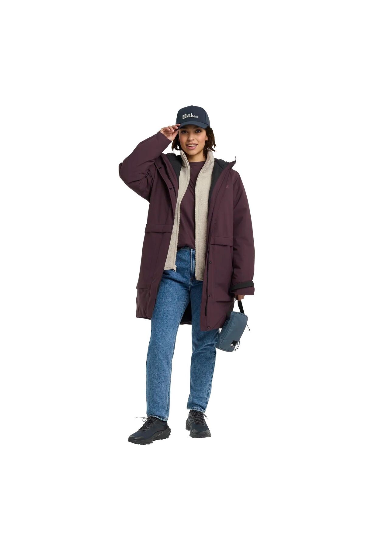 Jack Wolfskin Wintertide Kadın Mor Outdoor Ceketi KADIN OUTDOOR CEKETİ A65070 görsel 2