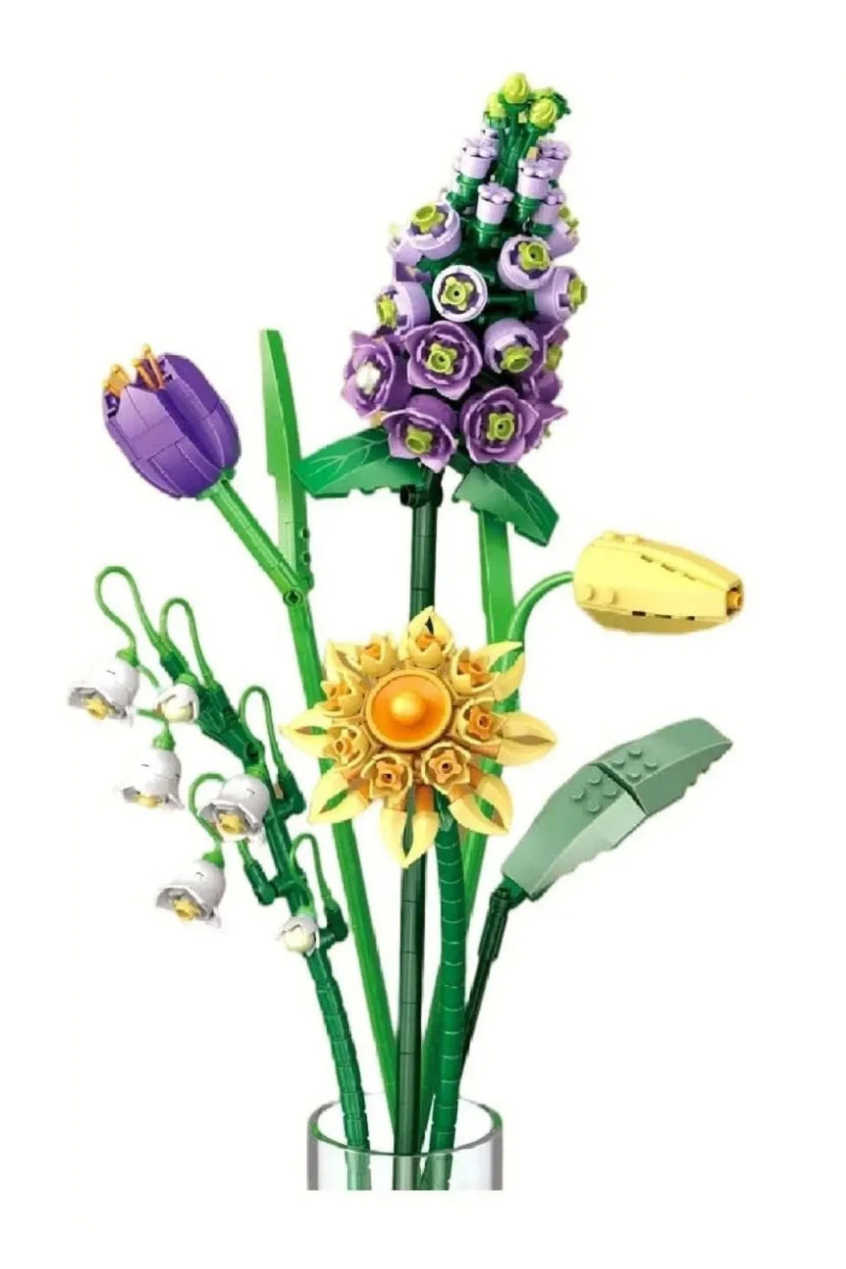 ست مینی بلوک دستهگل ۵۳۴ تکه – گلهای جاودان II، ۳۳ سانتیمتر