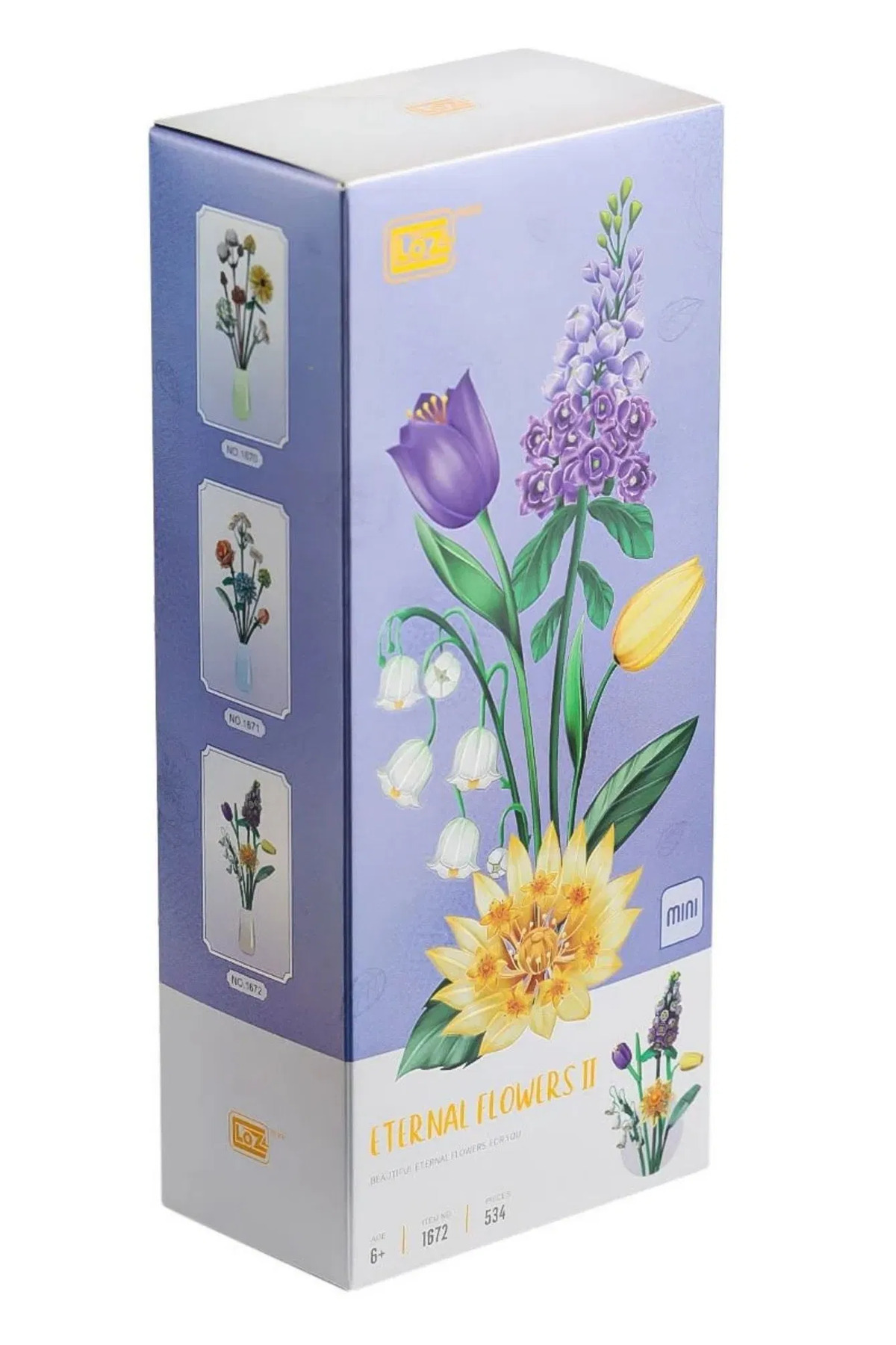 ست مینی بلوک دستهگل ۵۳۴ تکه – گلهای جاودان II، ۳۳ سانتیمتر