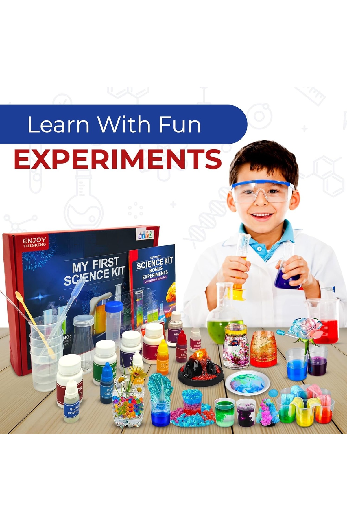 کیت علمی با ۱۲۰ آزمایش برای کودکان ۷ تا ۱۴ ساله
