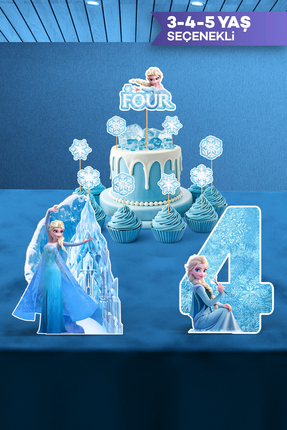 Hey Parti Frozen Elsa Doğum Günü Parti Seti (3 Yaş, 4 Yaş, 5 Yaş Doğum Günü K...