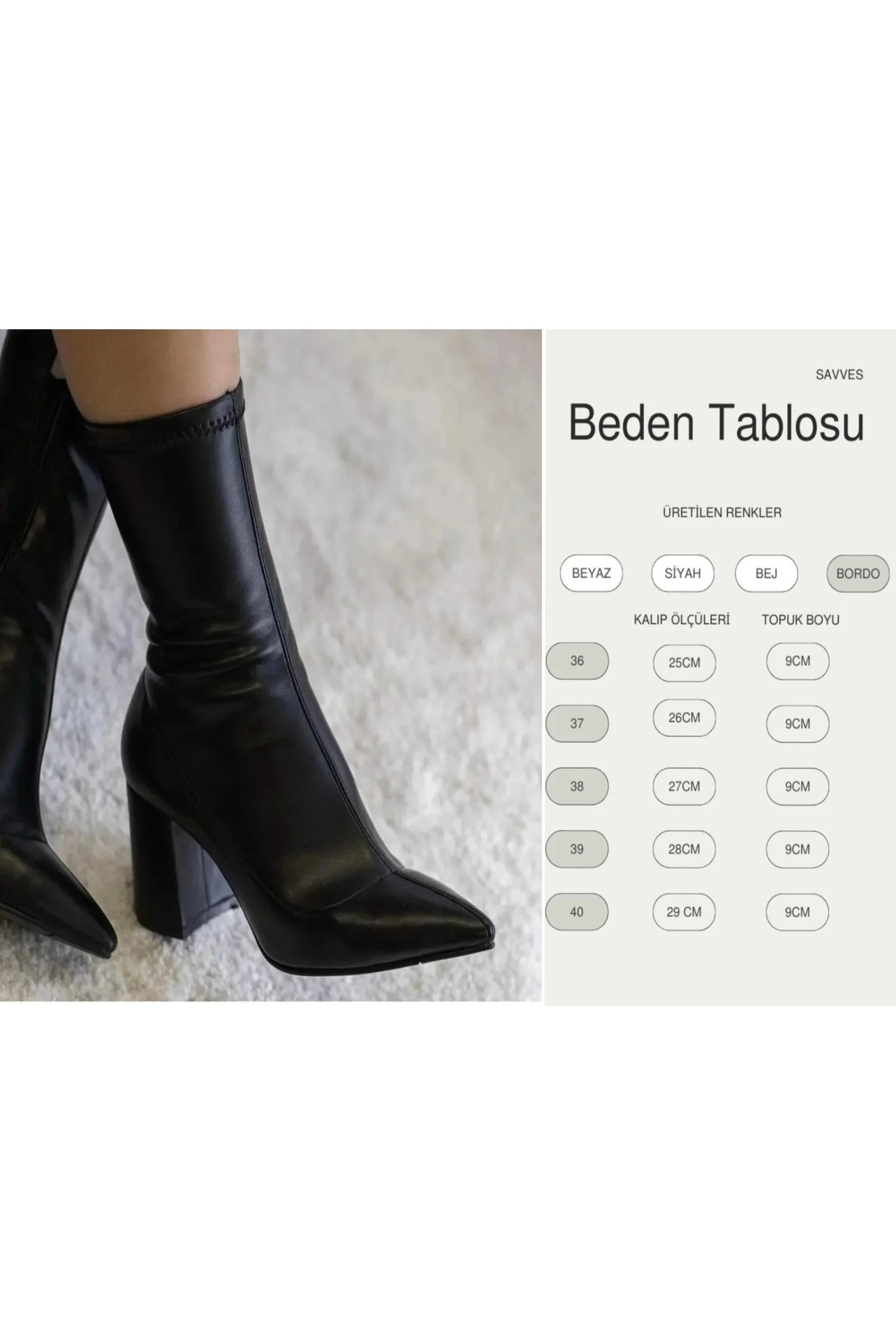 Ravens Shoes Чорні шкіряні стрейч - жіночі черевики на товстих підборах на блискавці до щиколотки