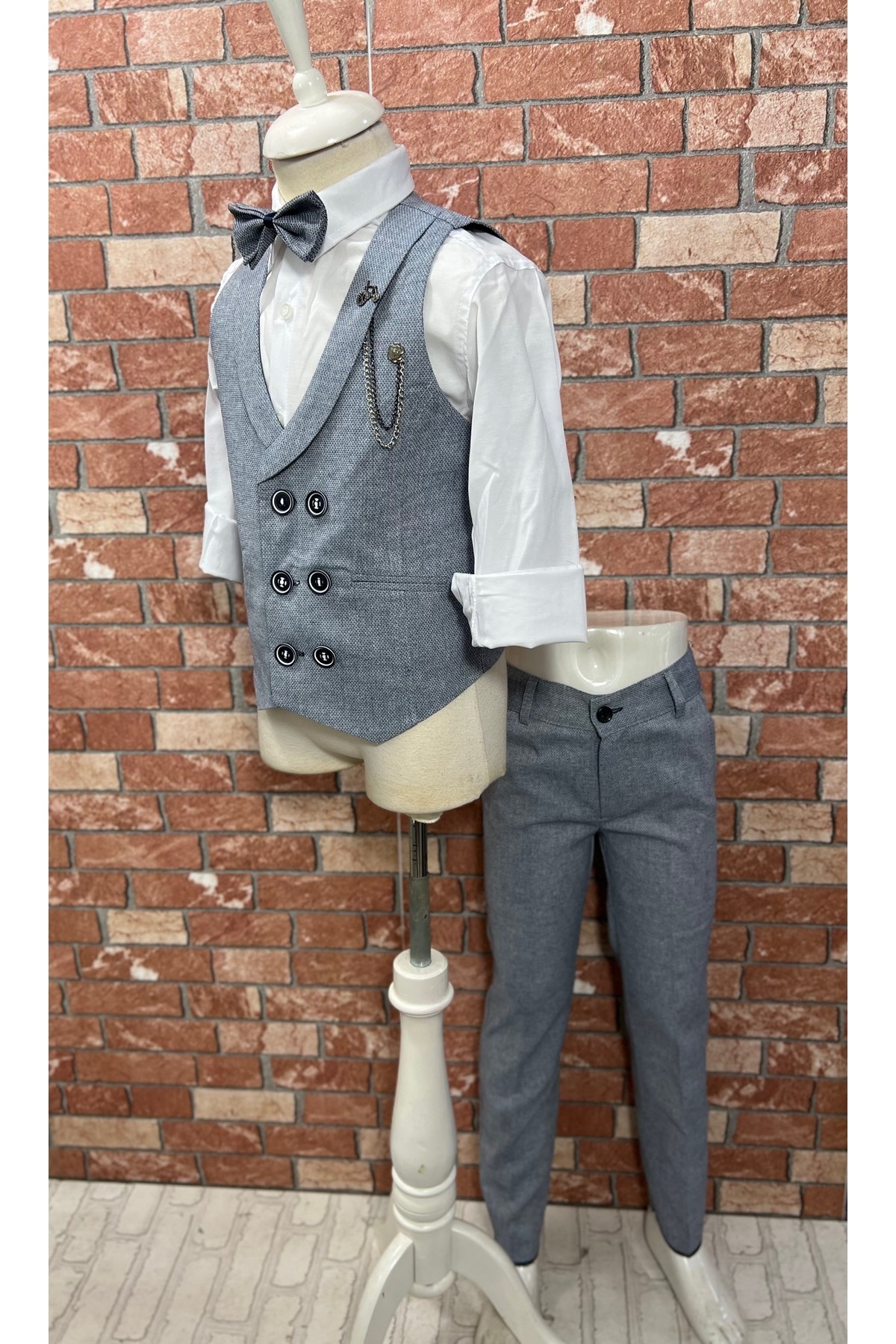 HAYTA Yelek Takım Gömlekli Papyonlu Set 5yaş-14yaş Venedik fotoğrafı 5 (önizleme)