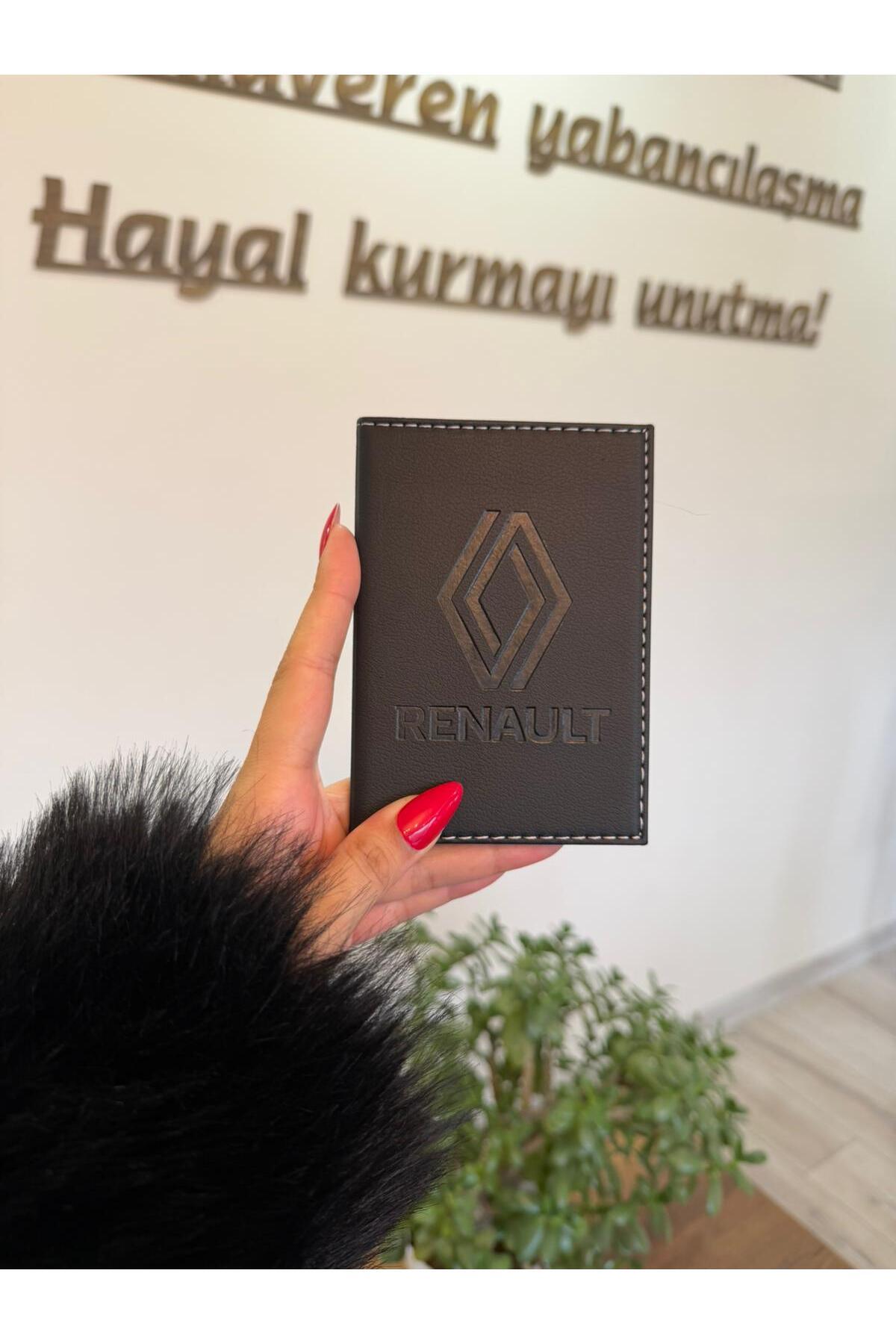 EFE DERİ Renault Deri Dikişli Araç Ruhsat Kılıfı Kabı Oto Ruhsatlık Araba Ruhsat Koruyucu
