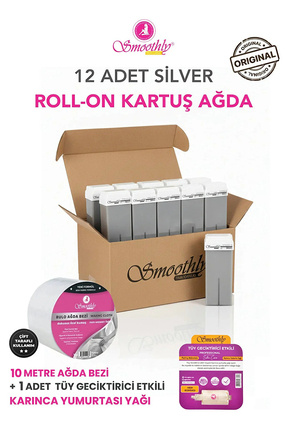 Smoothly Kartuş Silver Roll-on Sir Ağda 12 Li Set 1 Karınca Yumurta Yağı