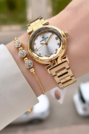 Daniel Klein Gold Renk 30 Mm Kristal Cam Kadın Kol Saati