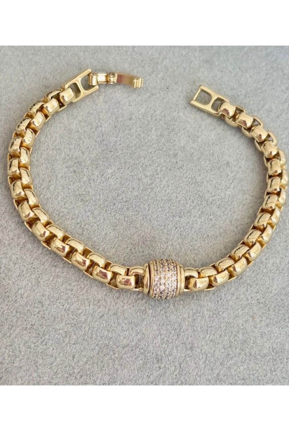 Genel Markalar Taş Detaylı Gurmet Gold Bileklik (14k Gold/17+2cm) görsel 4