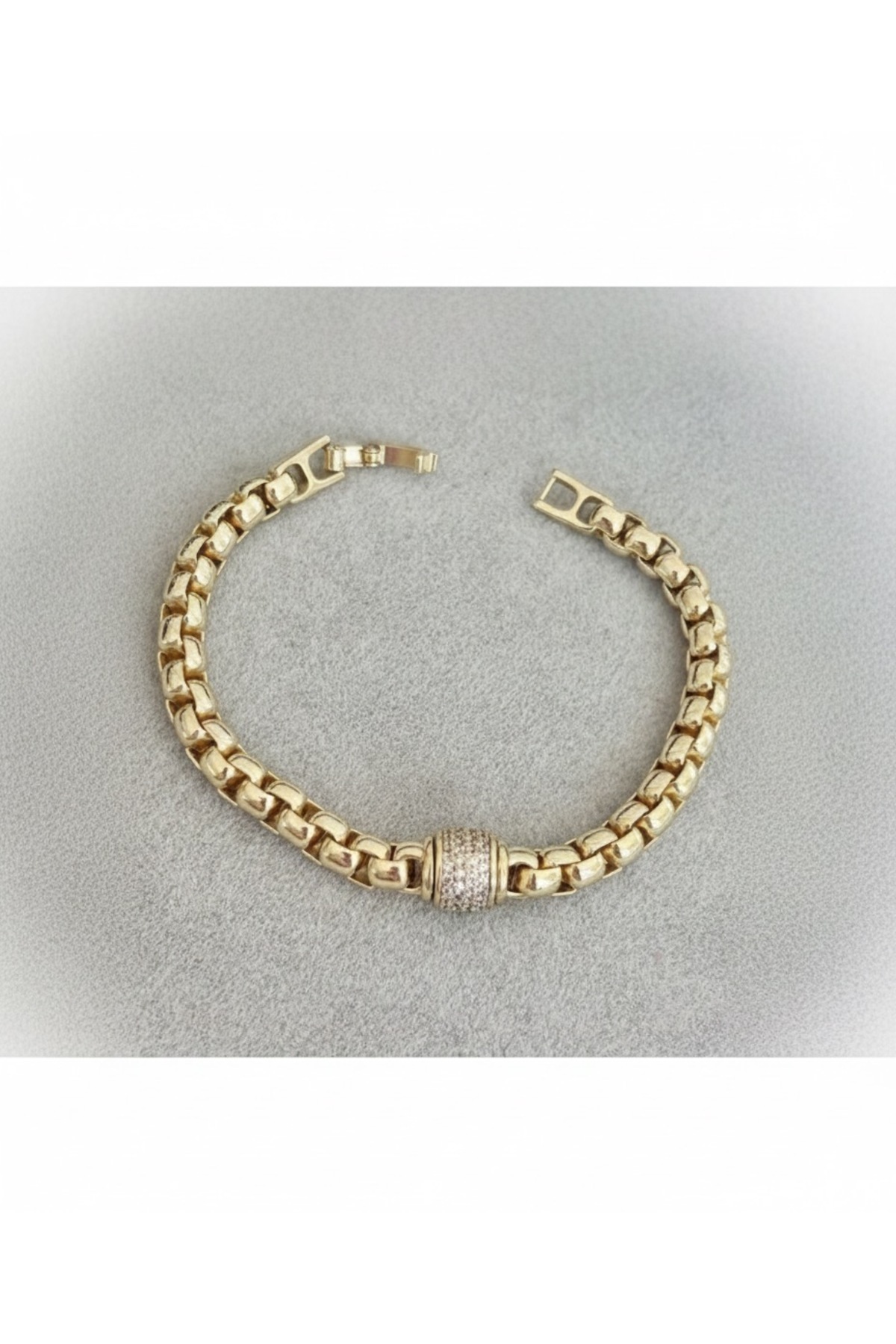 Genel Markalar Taş Detaylı Gurmet Gold Bileklik (14k Gold/17+2cm) görsel 7