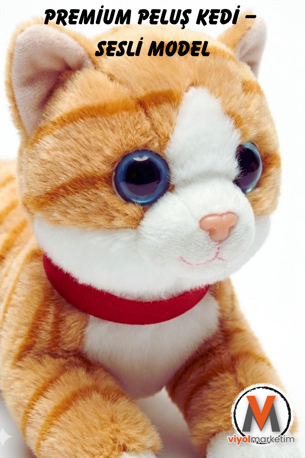 viyolmarketim Sesli Miyavlayan Peluş Kedi 35 cm – Kahverengi Yumuşak Peluş Oyuncak, Uyku ve Oyun Arkadaşı fotoğrafı 3 (önizleme)