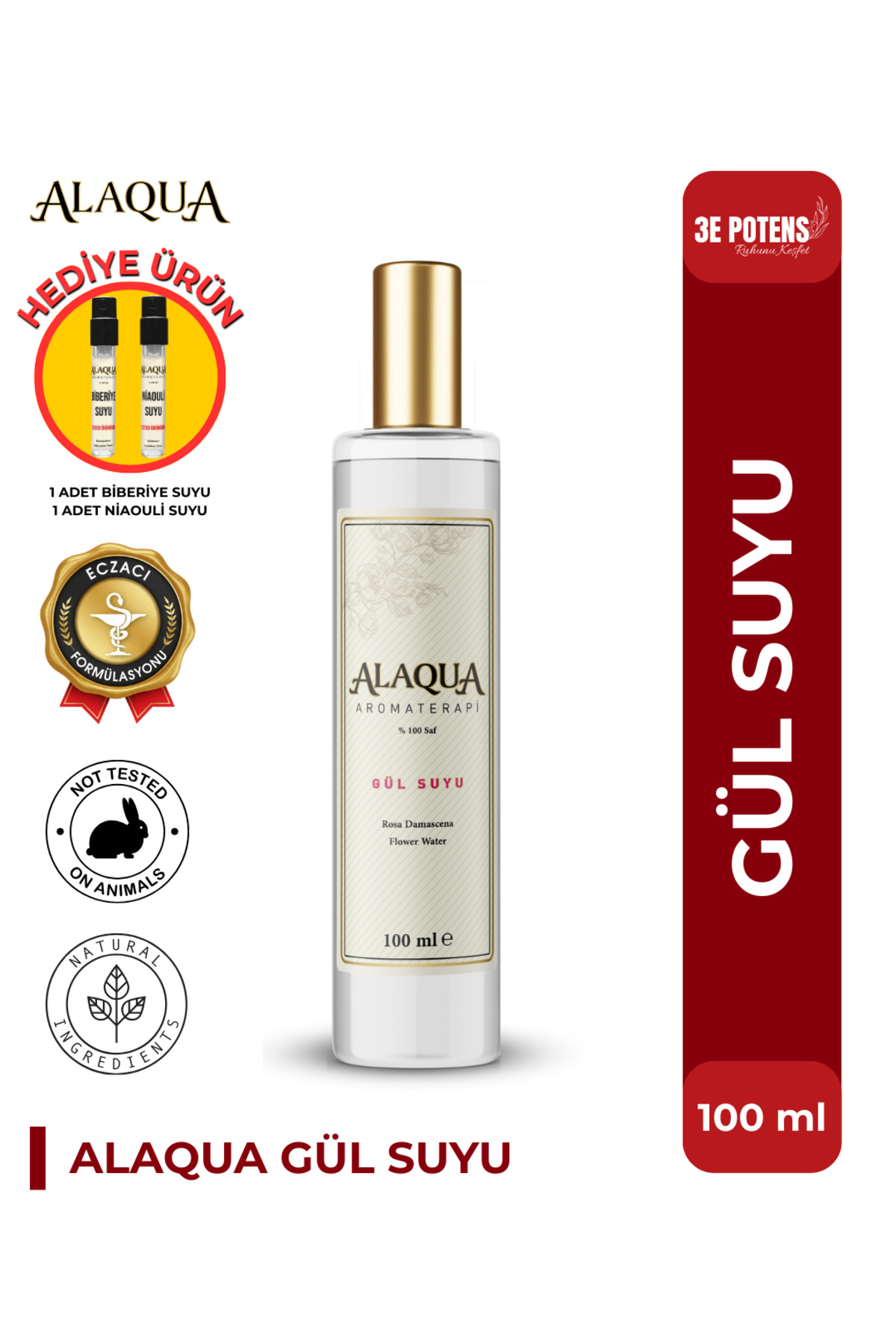 ALAQUA %100 SAF GÜL SUYU 100 ML — 125