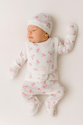 Hece Bebe %100 Pamuklu 5 Parça Hastane Çıkışı Seti – Bebek Zıbın Takımı, Şapk...