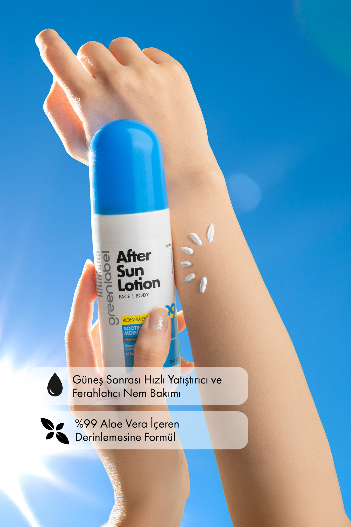 Güneş Sonrası Vücut Losyonu Aloe Vera Ve Nane Ekstraktı Içeren After Sun Body Lotion 200 ml — GLK-061 — تصویر 2 از 6