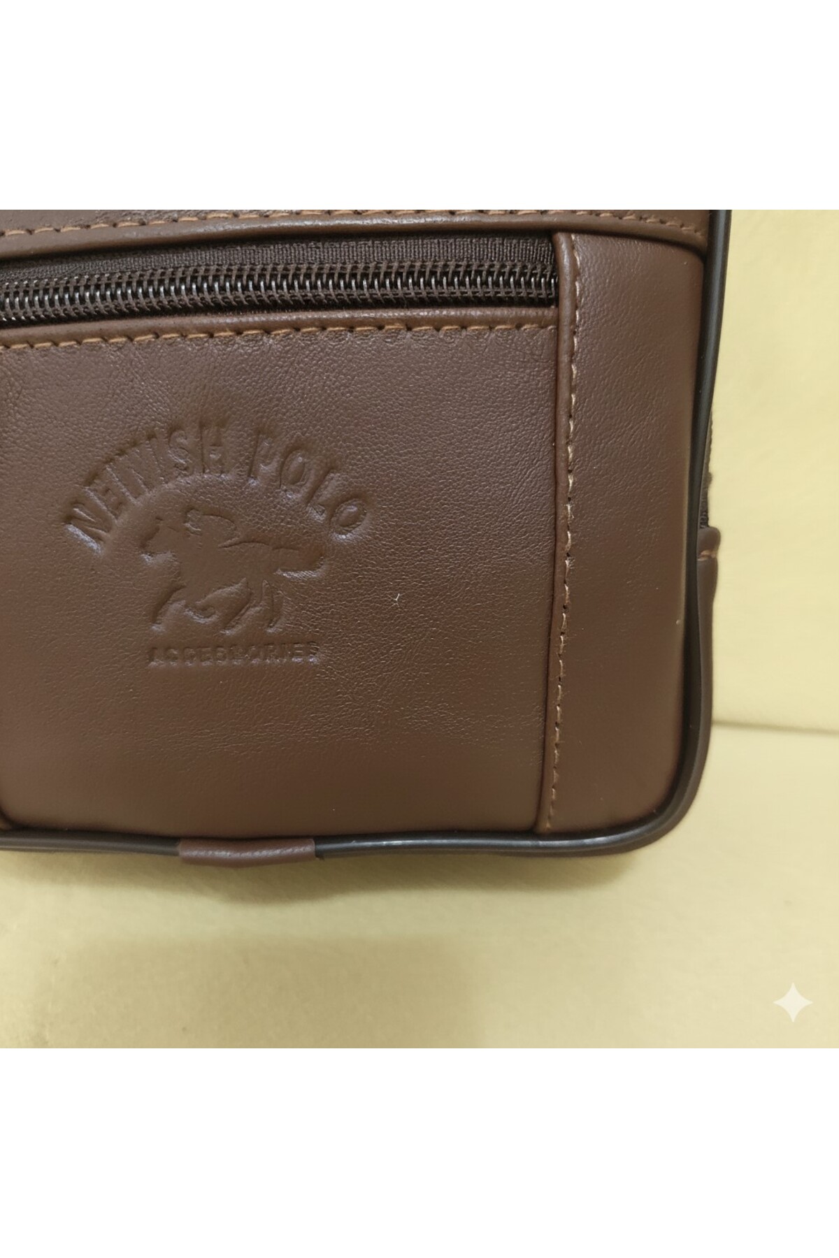 Newish Polo Hakiki Deri Postacı Kasalı El Omuz Çantası Ortaboy görsel 6