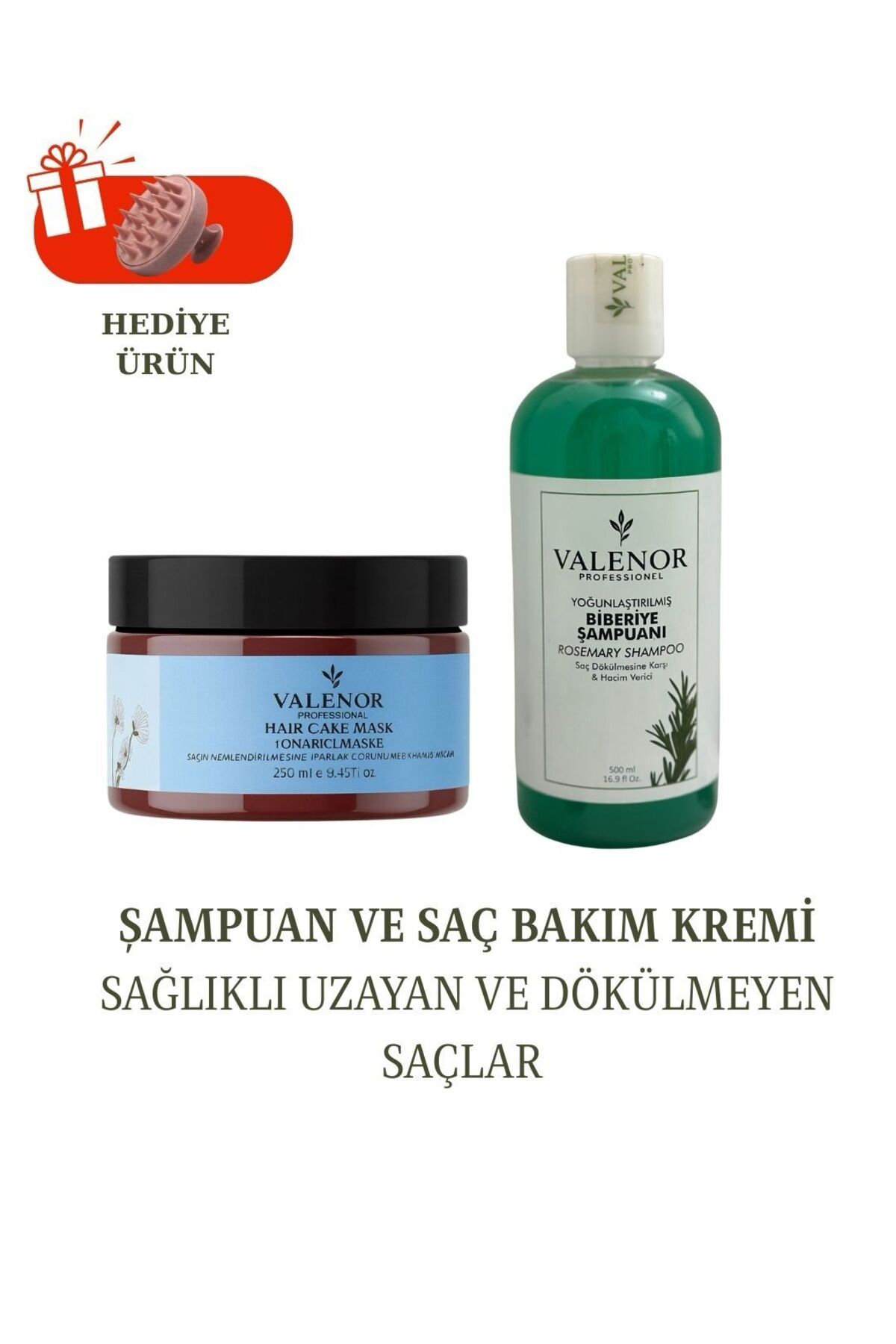 VALENOR PROFESSIONEL BİBERİYE ŞAMPUANI VE ONARICI SAÇ BAKIM MASKESİ 2Lİ SET