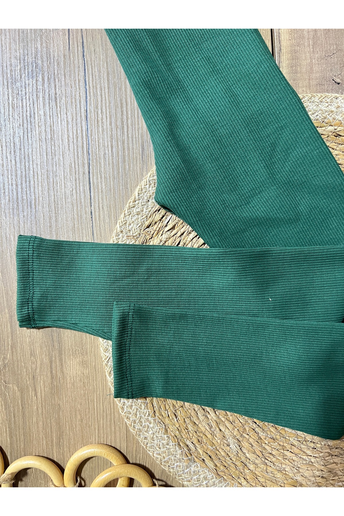 Babyelisco Kız çocuk pamuklu kaşkorse fitilli uzun tayt haki yeşili 1-12 yaş fotoğrafı 2 (önizleme)