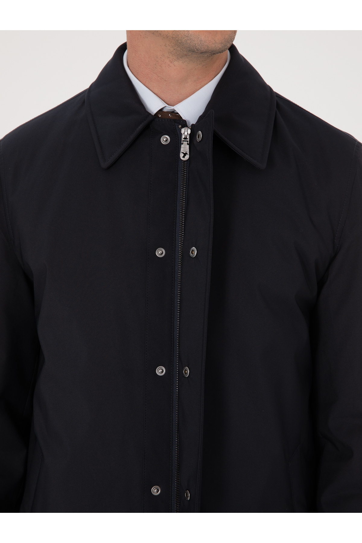 Cacharel  Lacivert Gömlek Yaka Dolgulu Mont 50319253-VR033 - Görsel 7