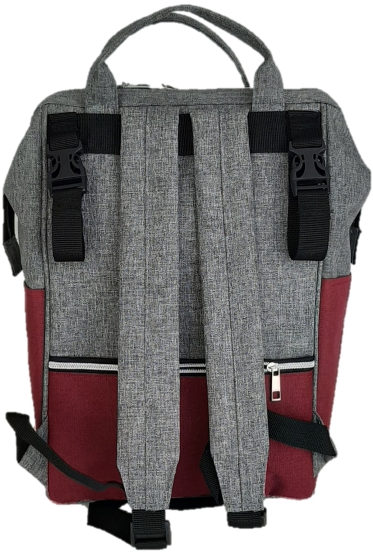 USF Unisex Bordo Gri Çizgili Bebek Bakım Çantası Ve Portbebe Ana Kucağı Puset fotoğrafı 7 (önizleme)