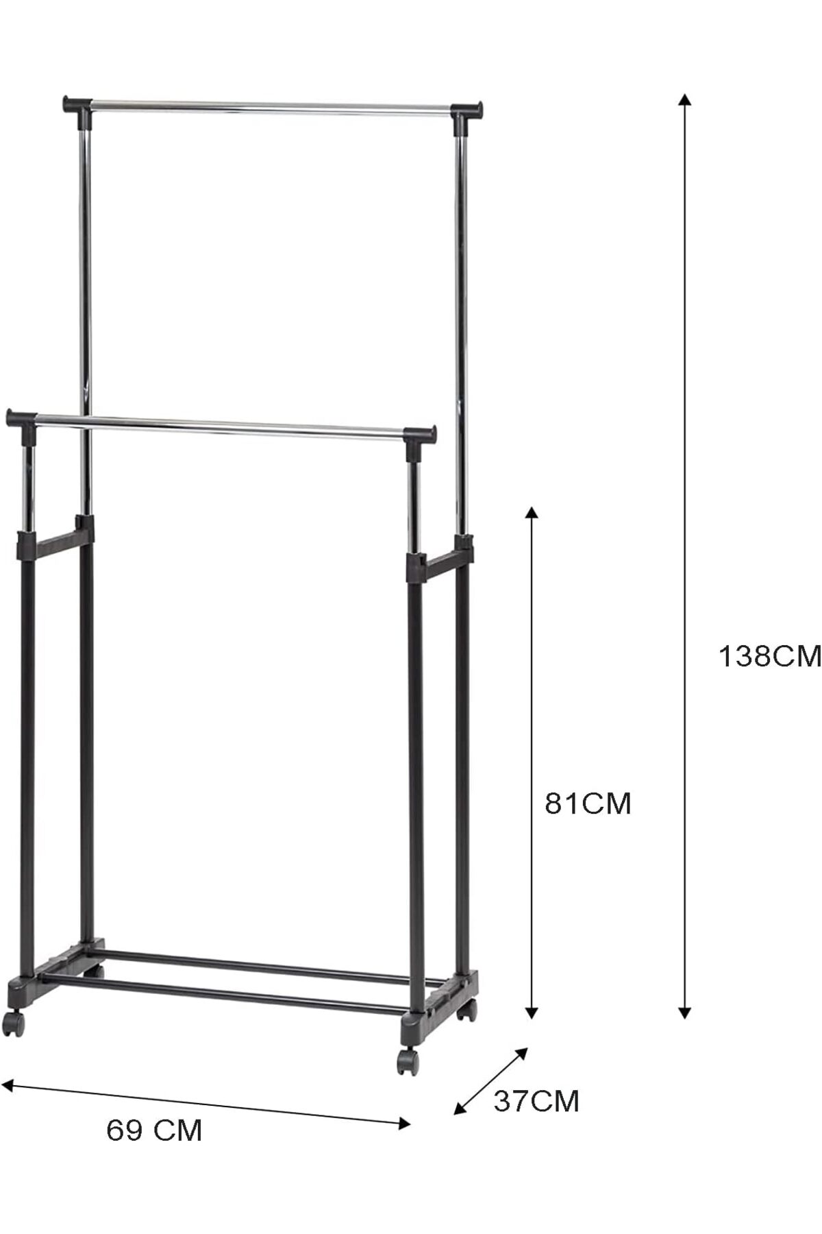 ستاند ملابس للمنزل مع رف تخزين للأحذية وعلاقة جانبية لتعليق الملابس,شماعة,دبل بول