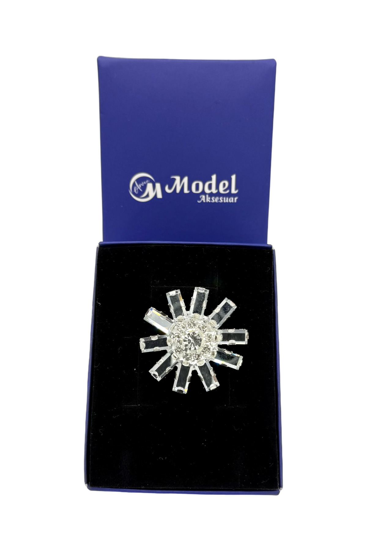 Flower Glass Gemstone Brooch