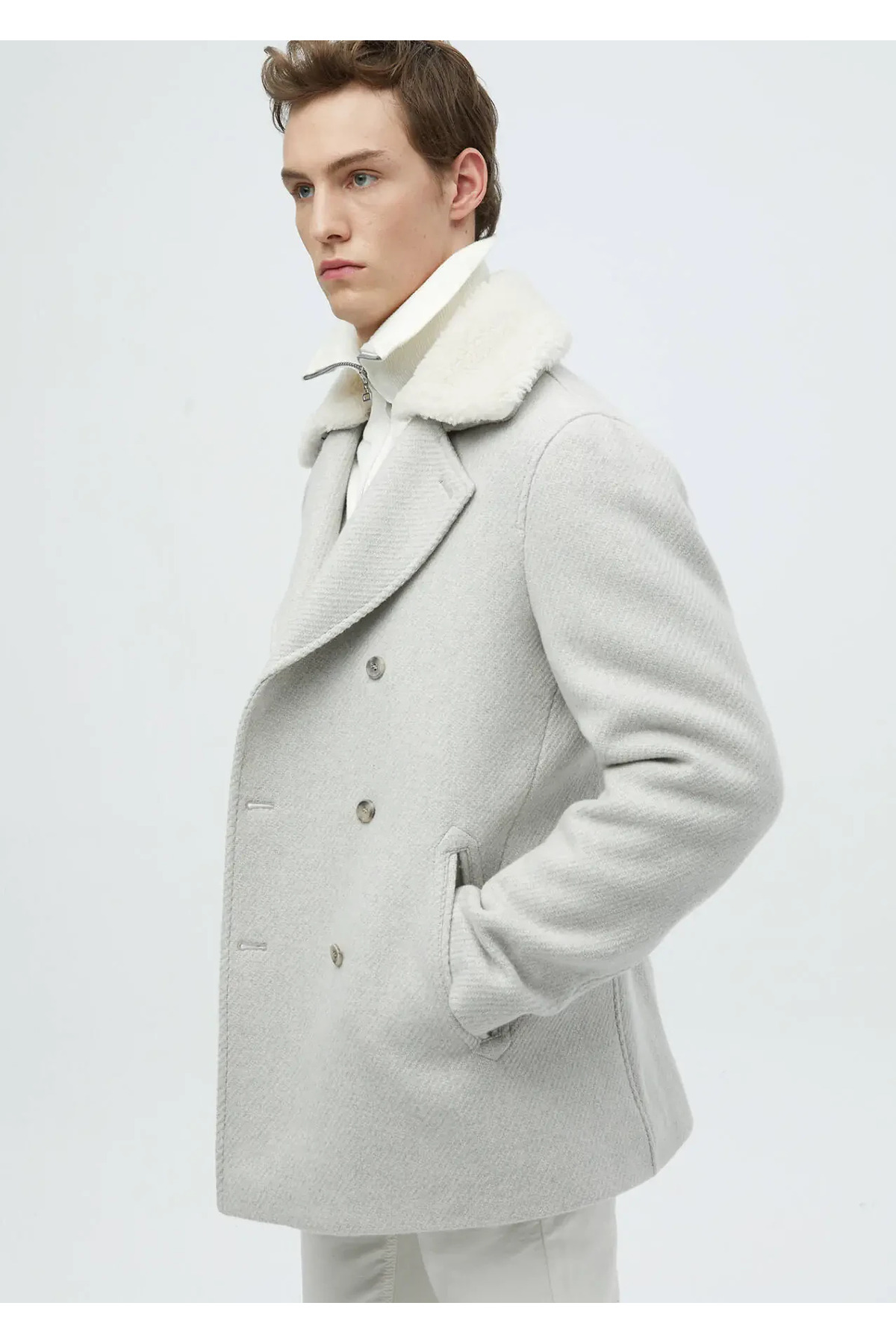 Ramsey  Ekru Dokuma Kruvaze Kaban - Görsel 4