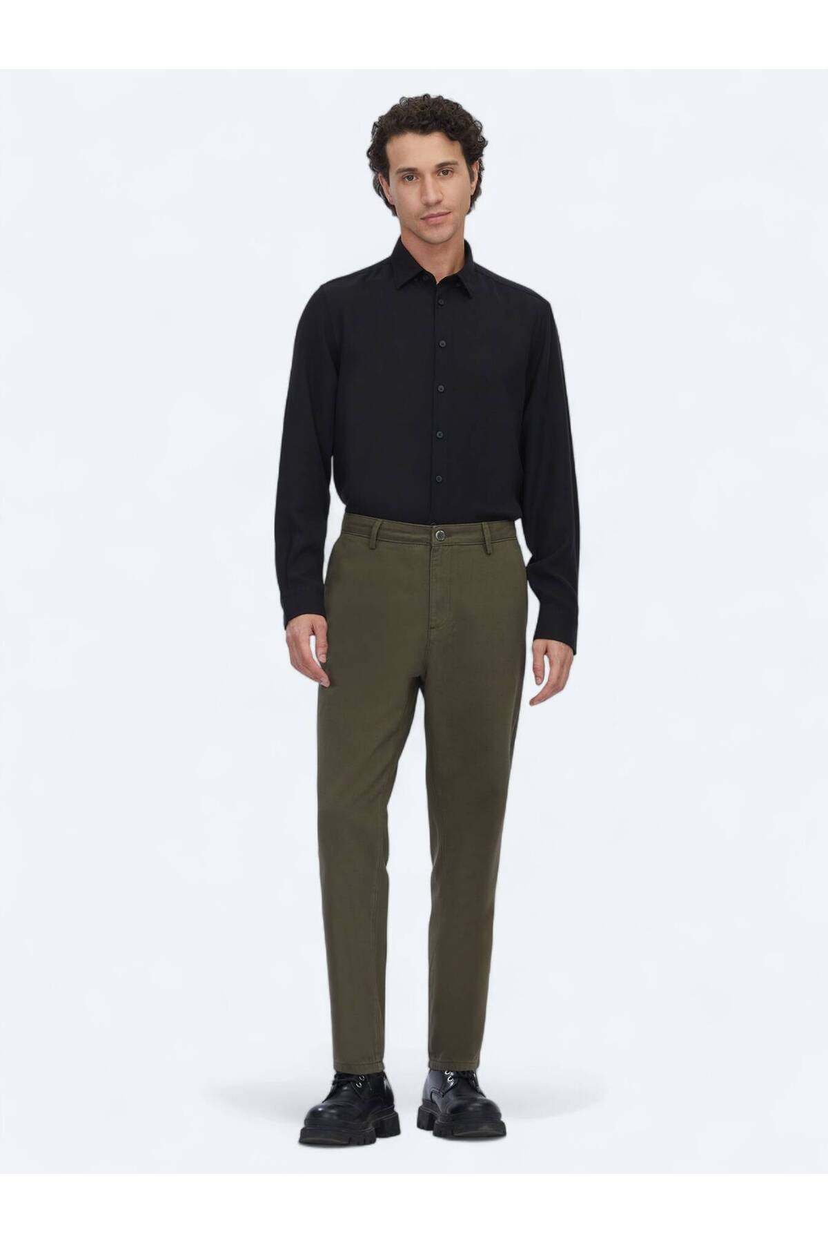 شلوار کتان نخی راحتی طرح خاکی Kip