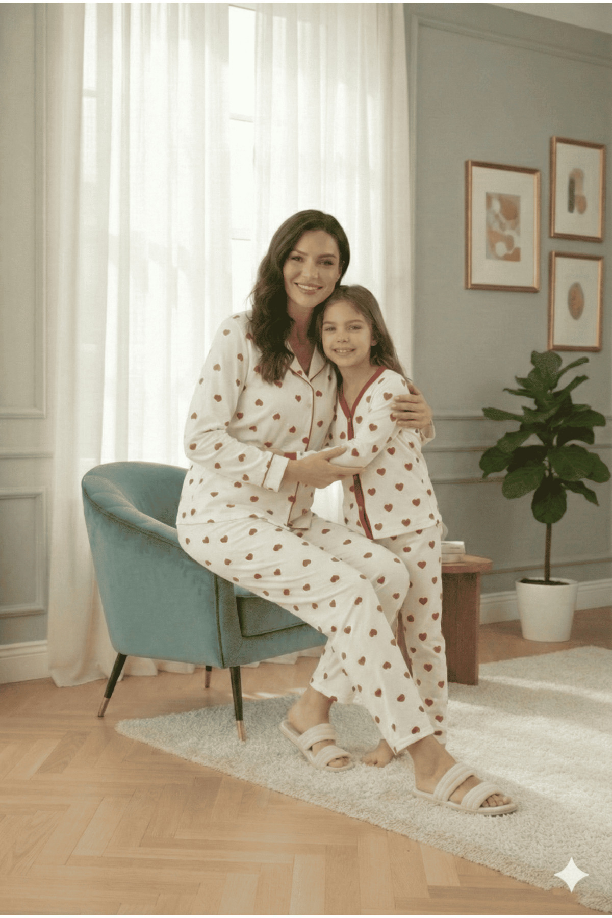 LİVE SPORT Set de pijamale tricotate cu nasturi din bumbac 100% cu imprimeu metraj