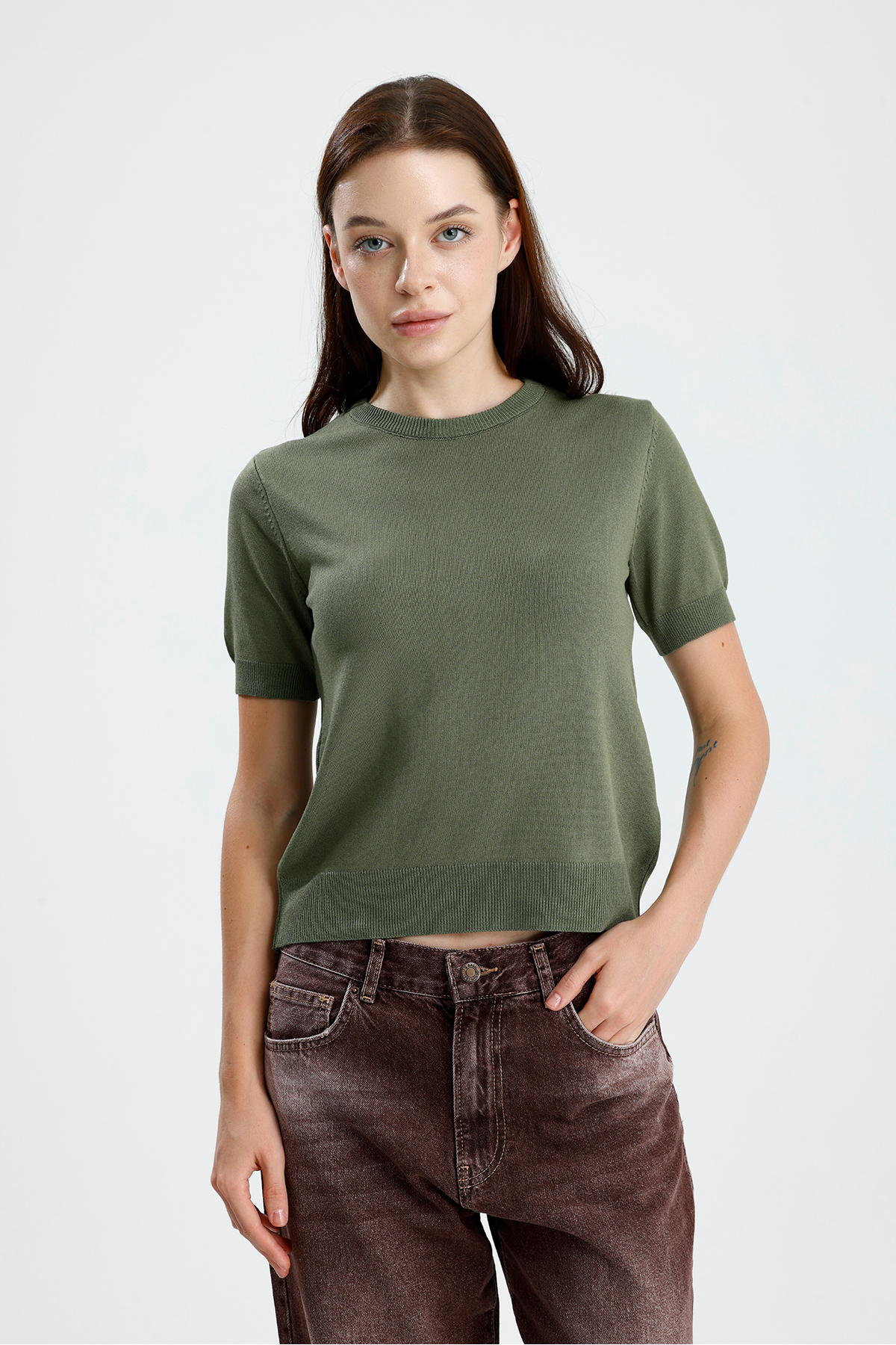 figo  Kısa Kol Kadın Triko - Görsel 4