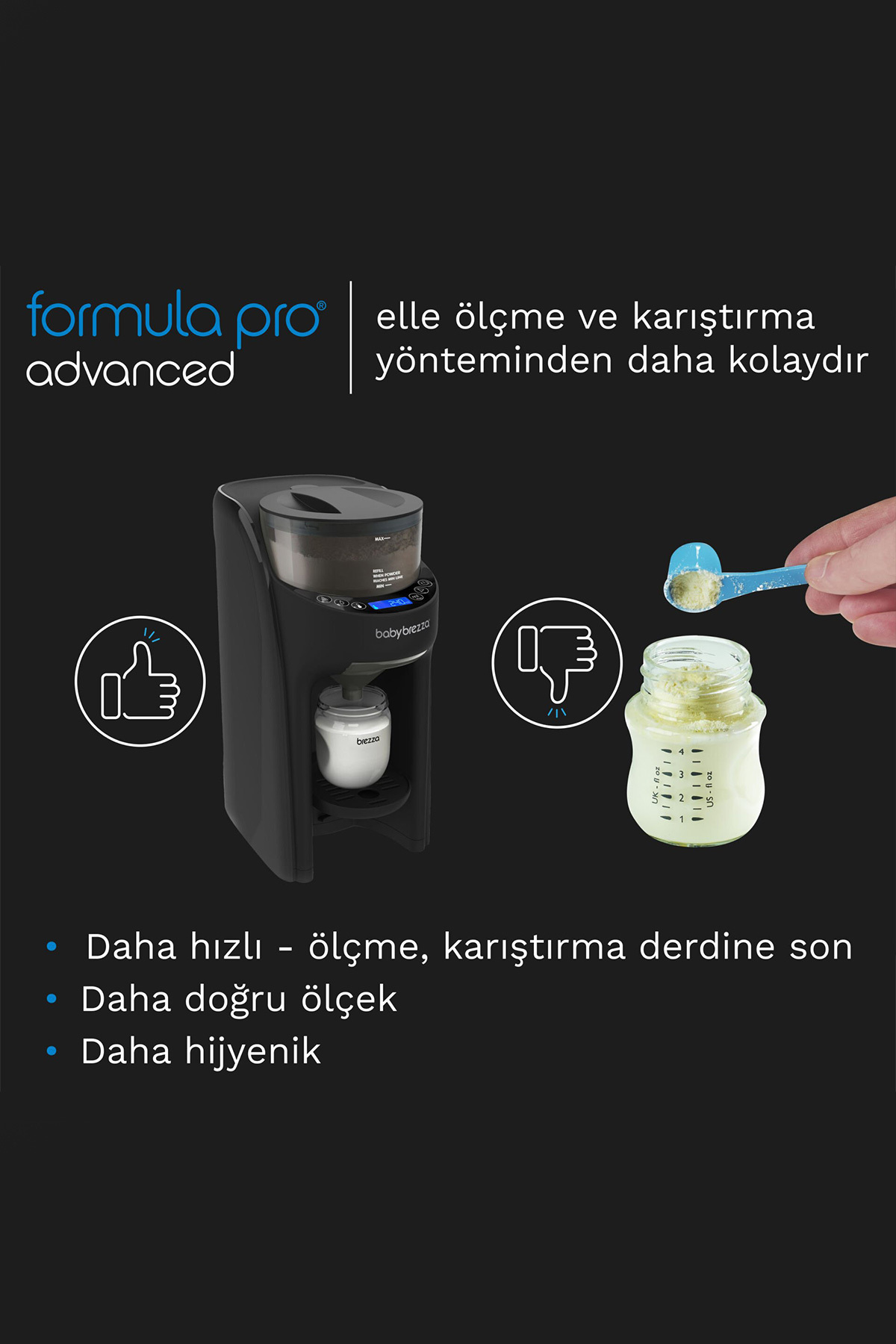 BABY BREZZA Formula Pro Advanced Otomatik Mama Makinesi Siyah fotoğrafı 6 (önizleme)