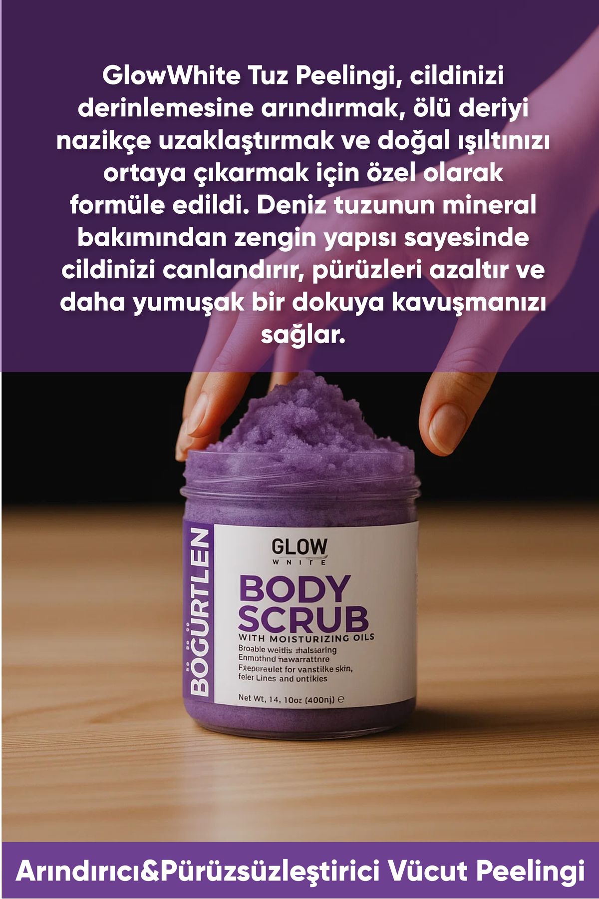 Böğürtlen Body Scrub 400g – Cildi Arındıran, Nemlendirici ve Canlandırıcı Tuzlu Vücut Peelingi — P-BÖGÜRTLEN-1 — تصویر 6 از 6