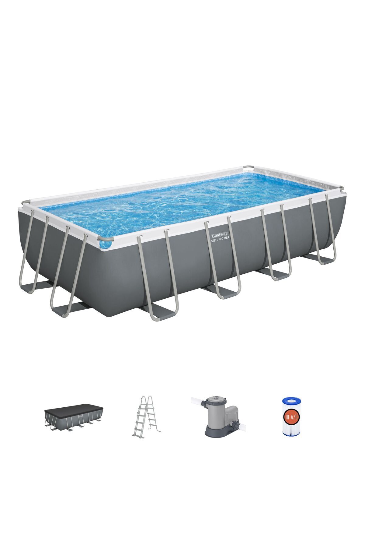 BESTWAY ® 56465 Steel Pro MAX™ Prefabrik Yer Üstü Havuz Seti 5,49 m x 2,74 m x 1,22 m
