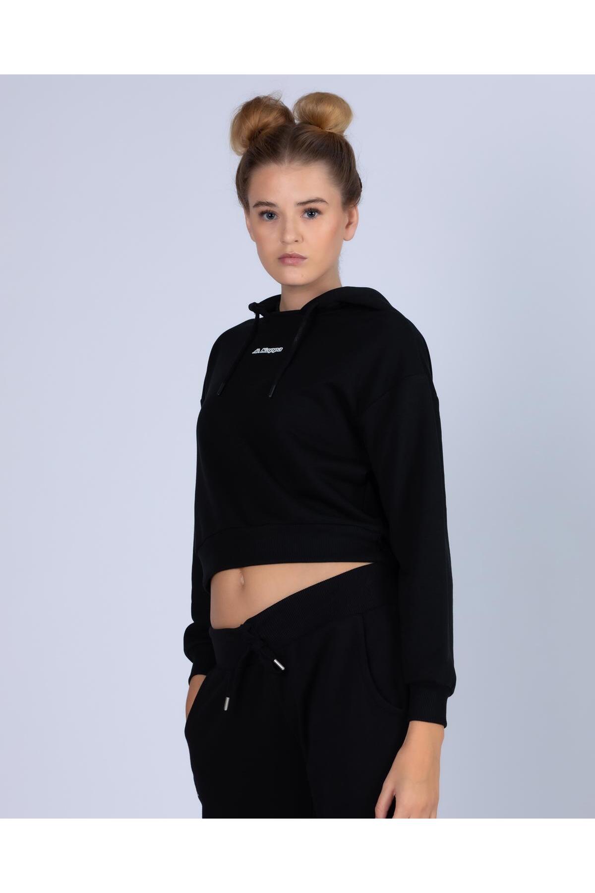 Kappa Logo 365 Digi Kadın Siyah Regular Hoodie görsel 3