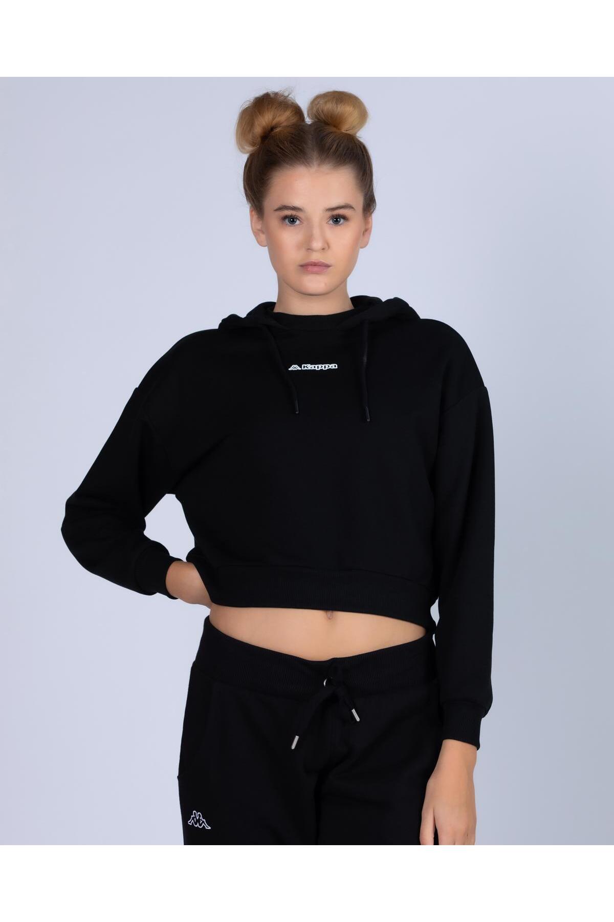 Kappa Logo 365 Digi Kadın Siyah Regular Hoodie
