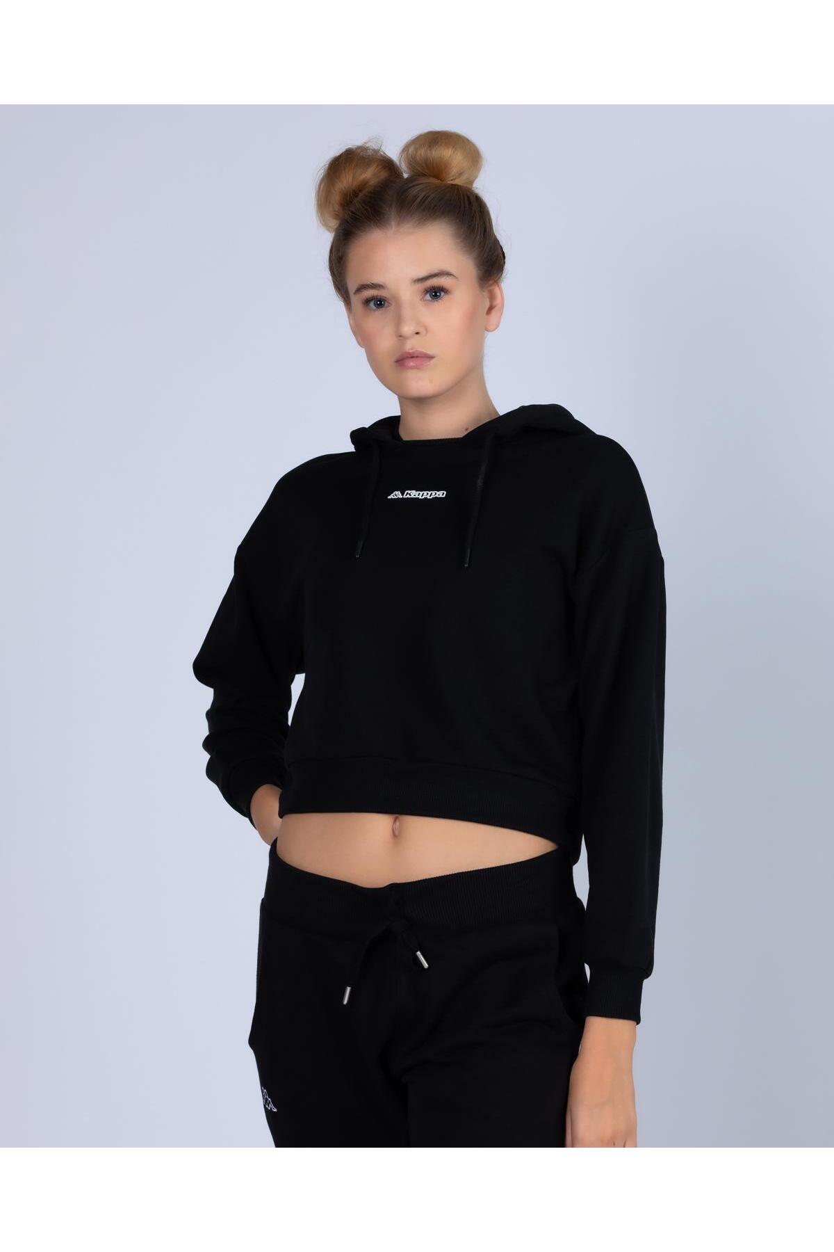 Kappa Logo 365 Digi Kadın Siyah Regular Hoodie görsel 2