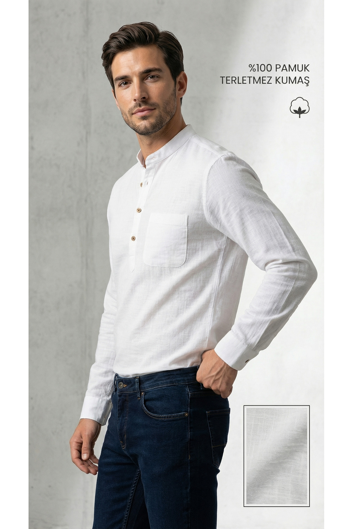 ALVİSTA  Erkek Müslin Gömlek %100 Pamuk - Görsel 5