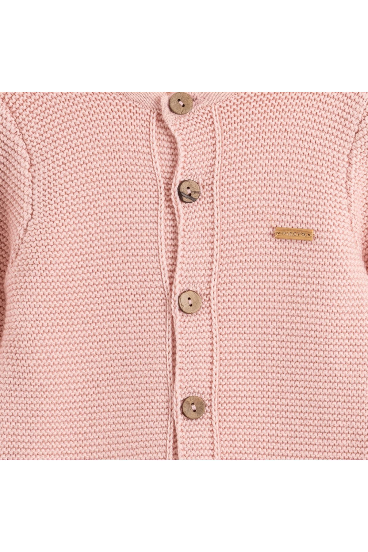 Minora Kışlık Triko Unisex, Coconut Düğmeli, Links Örgü Tarz Bebek Tulumu Pudra fotoğrafı 3 (önizleme)