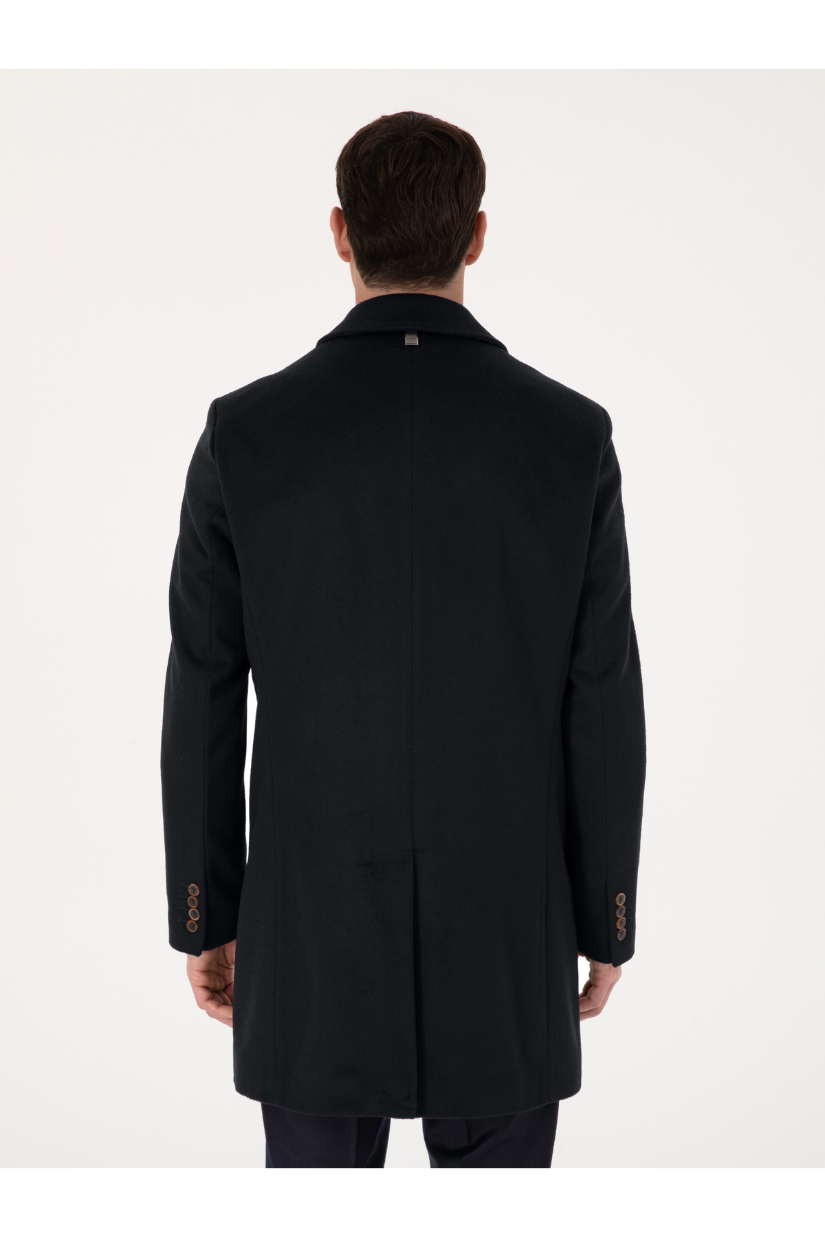 Cacharel Lacivert Slim Fit Yün Kaşmir Karışımlı Palto 50315262-VR033 görsel 5