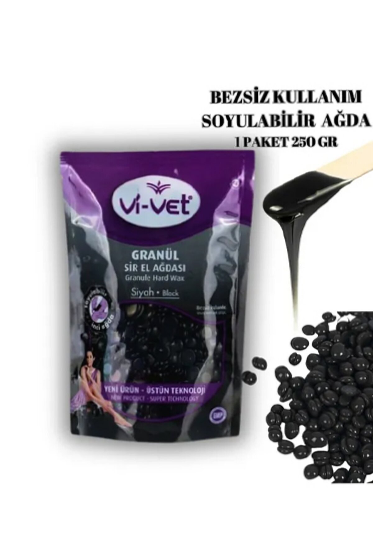Vivet Soyulabilir Granül Boncuk Black Ağda 2×250 GR — ÇDŞ014 — تصویر 3 از 4